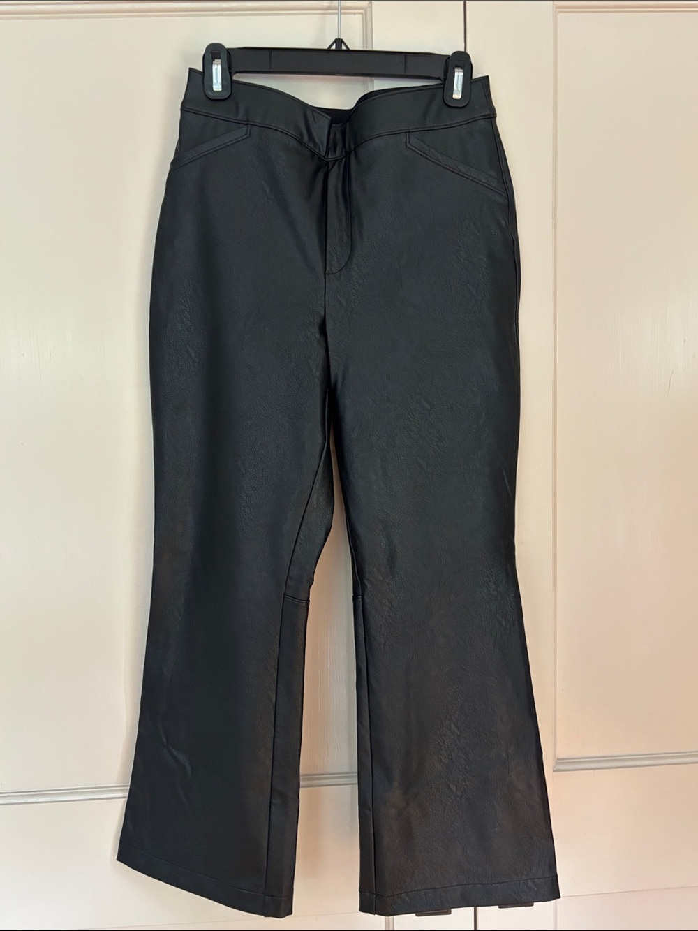 Spanx kick flare faux leather ankle pants